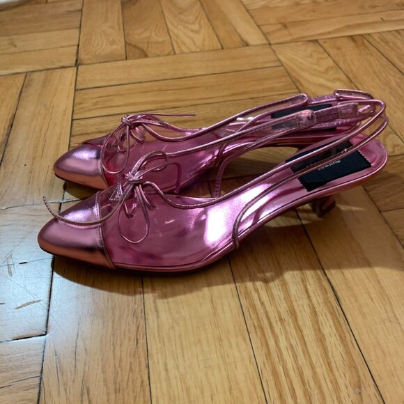 Marc Jacobs AW 2018 Womens Pink Slingback Kitten Heel Slip size 35 - Picture 8 of 10